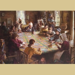 The Quilting Bee, 19th Century Americana By Morgan Weistling