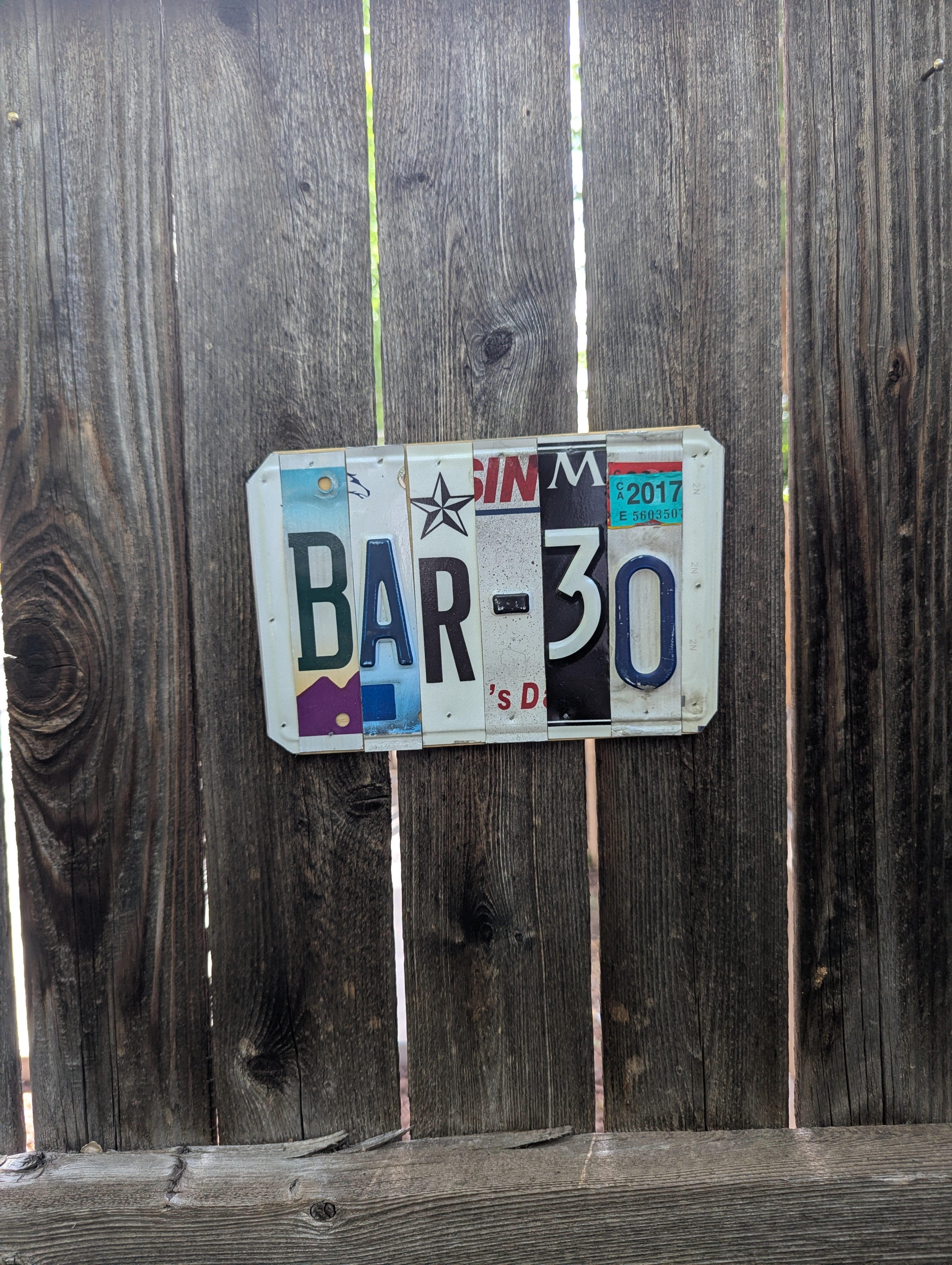 Bar 30 - One-of-a-Kind License Plate Wall Art (Ready to Ship)