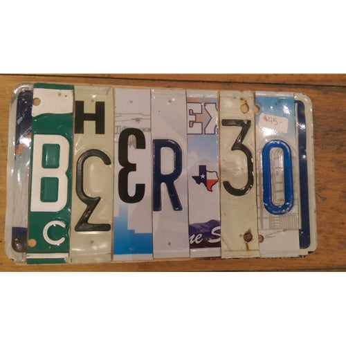 License Plate Wall Art- Beer 30