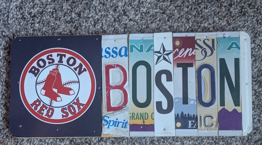License Plate Wall Art –Boston (Logo)