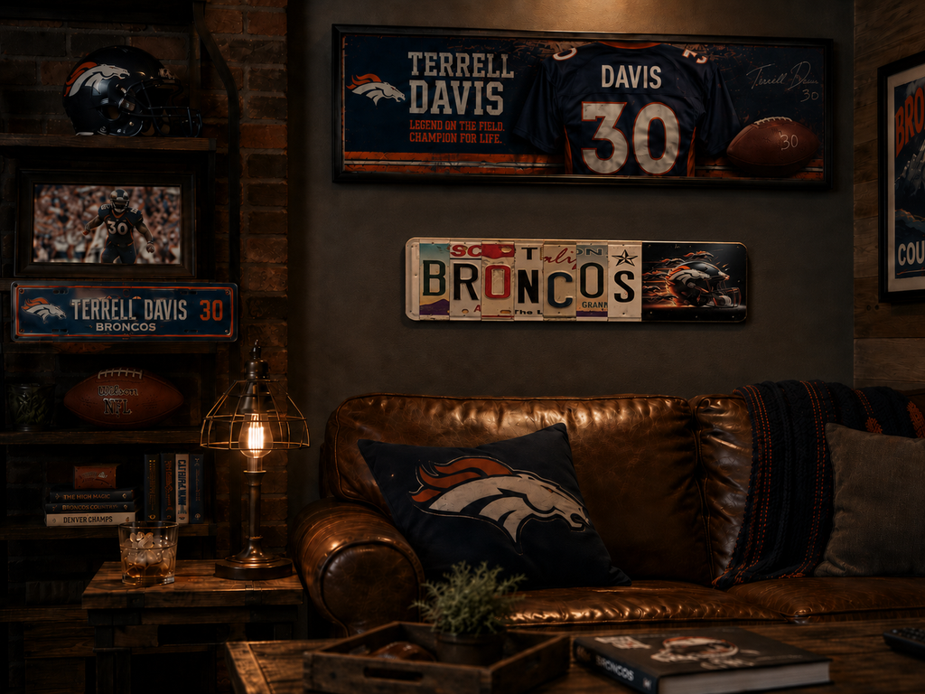 Broncos  — One-of-a-Kind License Plate Wall Art (Ready to Ship)