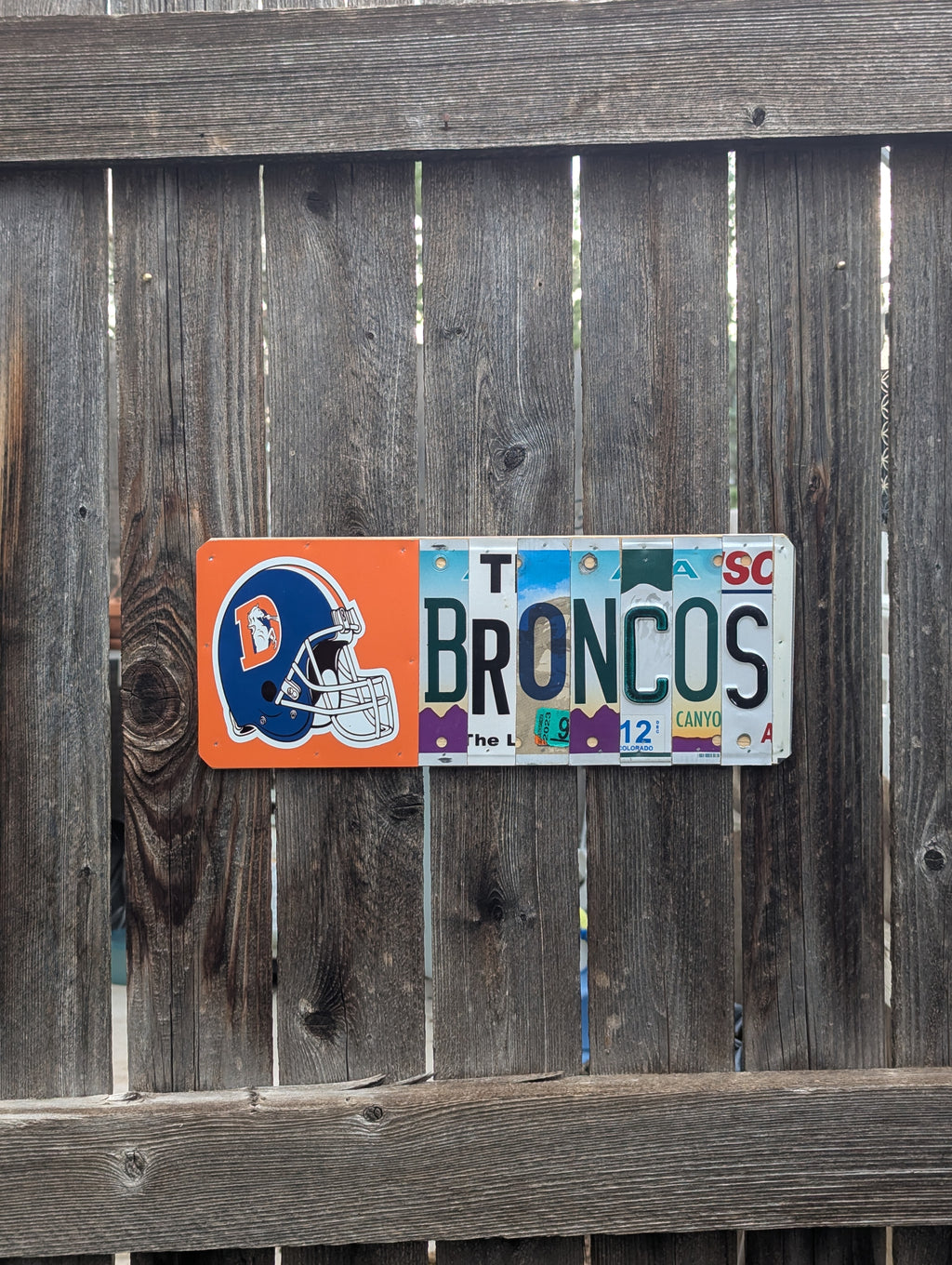 Broncos  — One-of-a-Kind License Plate Wall Art (Ready to Ship)
