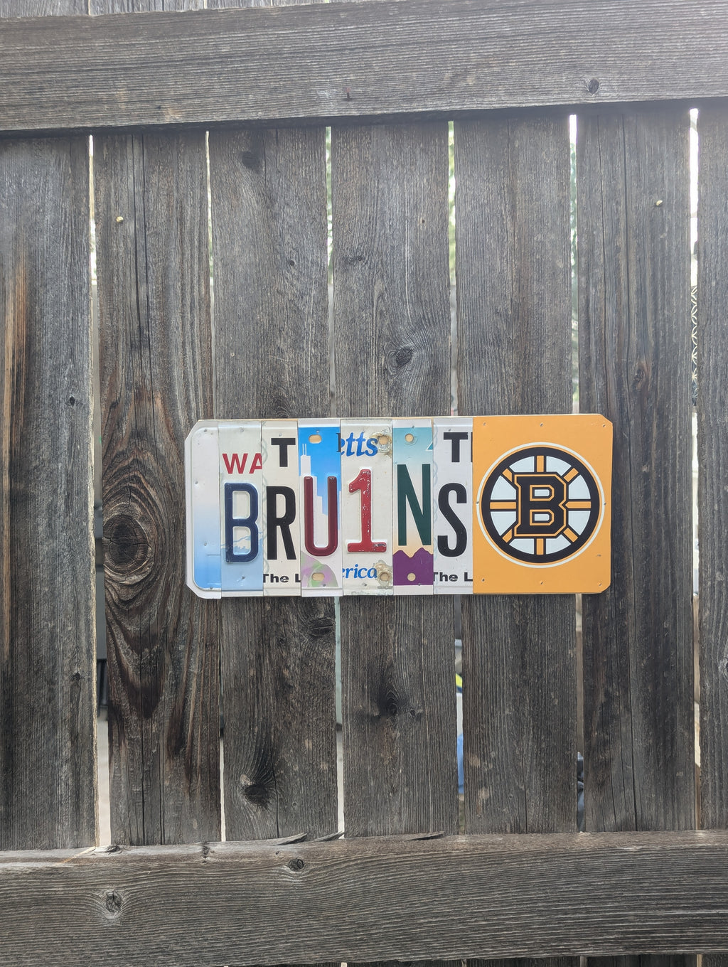 Bruins  — One-of-a-Kind License Plate Wall Art (Ready to Ship)
