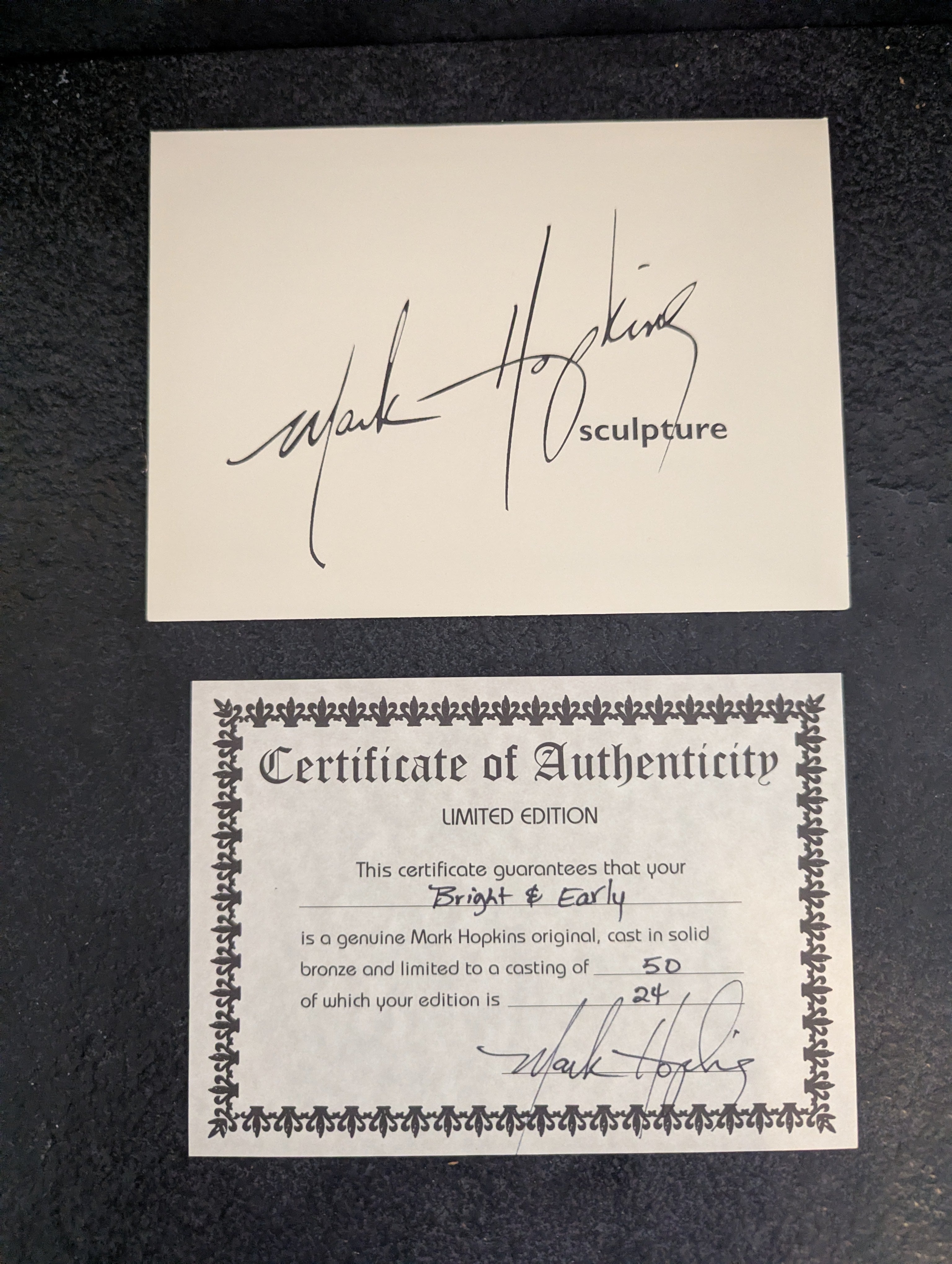 Bright and Early Mark Hopkins Limited Edition Sculpture - Made in USA - In stock and ready to ship