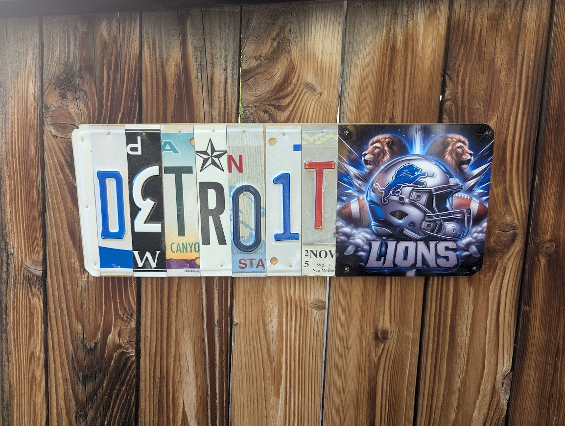 Detriot — One-of-a-Kind License Plate Wall Art (Ready to Ship)