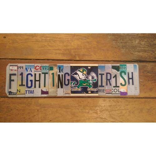 License Plate Wall Art - Fighting Irish (Logo)