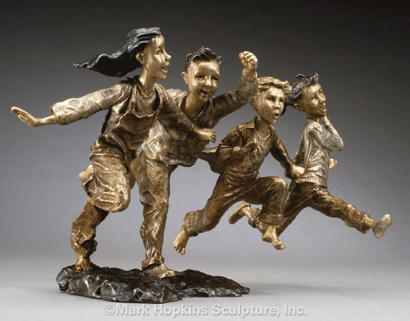 Mark Hopkins Sculpture -First One There Large-Limited Edition Bronze- Made in USA