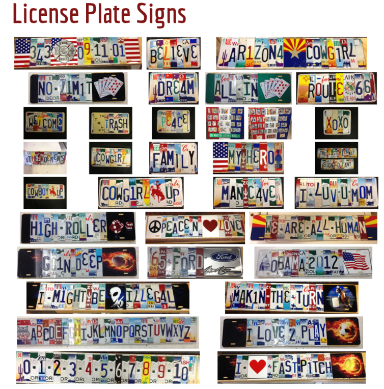 License Plate Wall Art - Special Order & Prices
