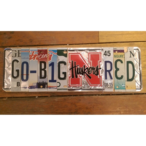 Custom License Plate - Go Big Red - Logo