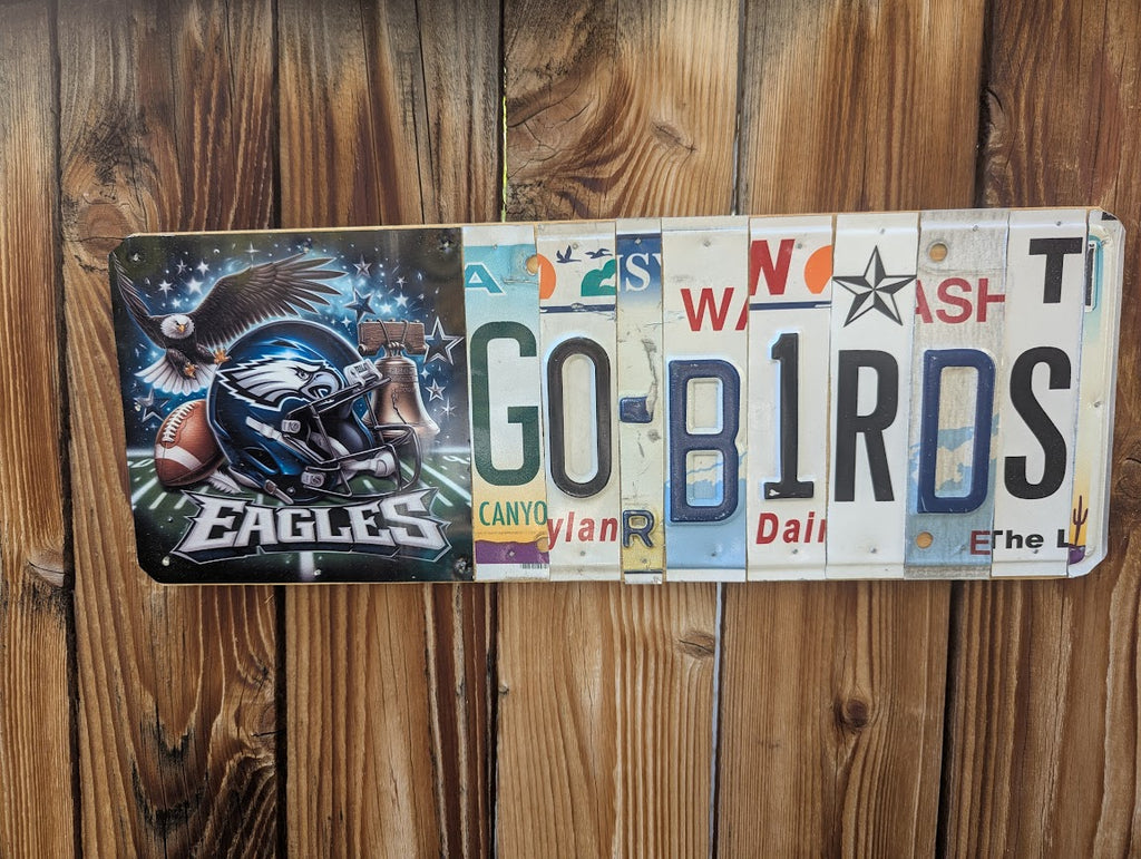 Go Birds  — One-of-a-Kind License Plate Wall Art (Ready to Ship)