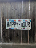 Happy Hour  — One-of-a-Kind License Plate Wall Art (Ready to Ship)