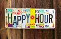License Plate Wall Art – Happy Hour