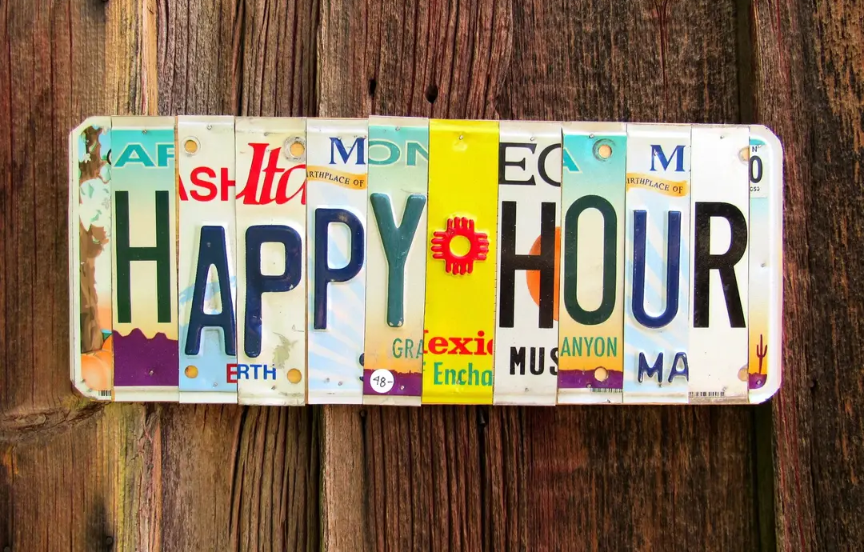 License Plate Wall Art – Happy Hour