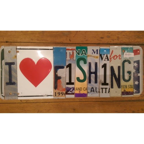 Custom License Plate - I (Heart) Fishing