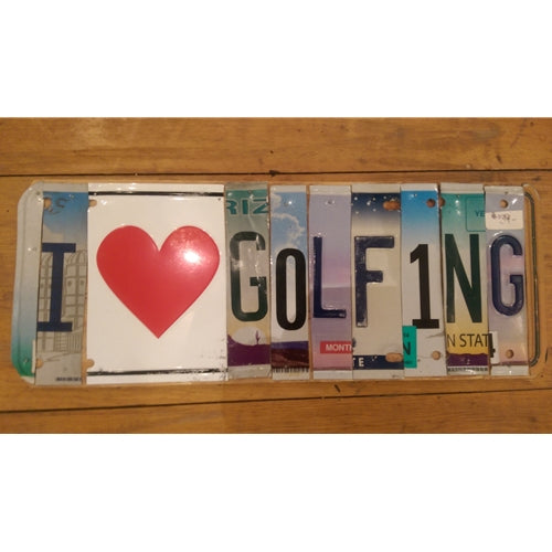 Custom License Plate - I (Heart) golfing