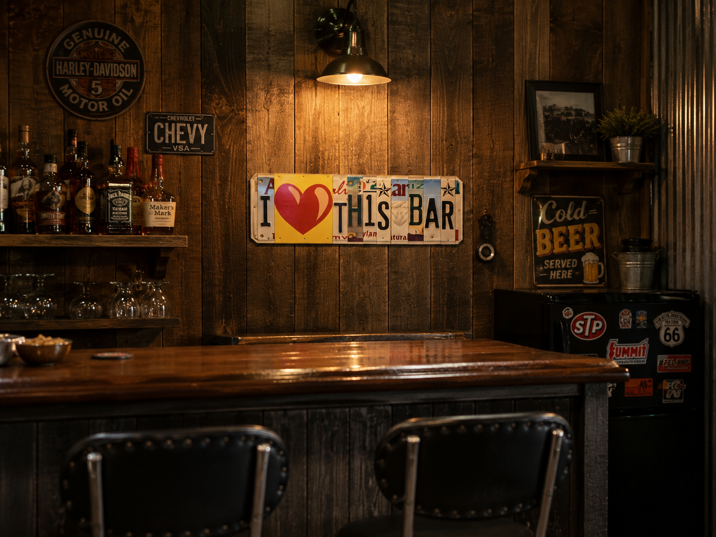 I (Heart) This Bar  — One-of-a-Kind License Plate Wall Art (Ready to Ship)