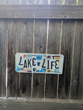 Lake Life  — One-of-a-Kind License Plate Wall Art (Ready to Ship)