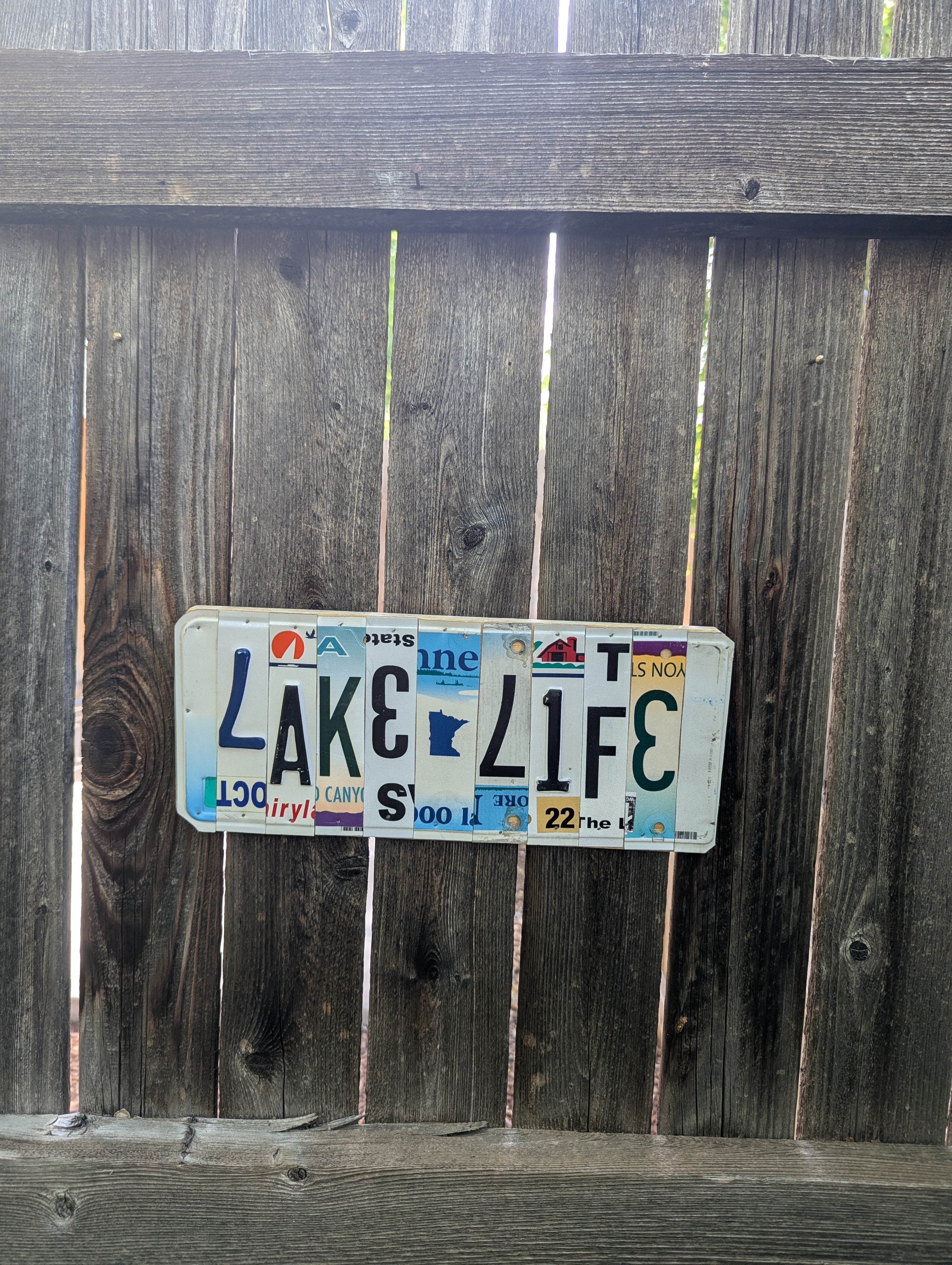 Lake Life  — One-of-a-Kind License Plate Wall Art (Ready to Ship)