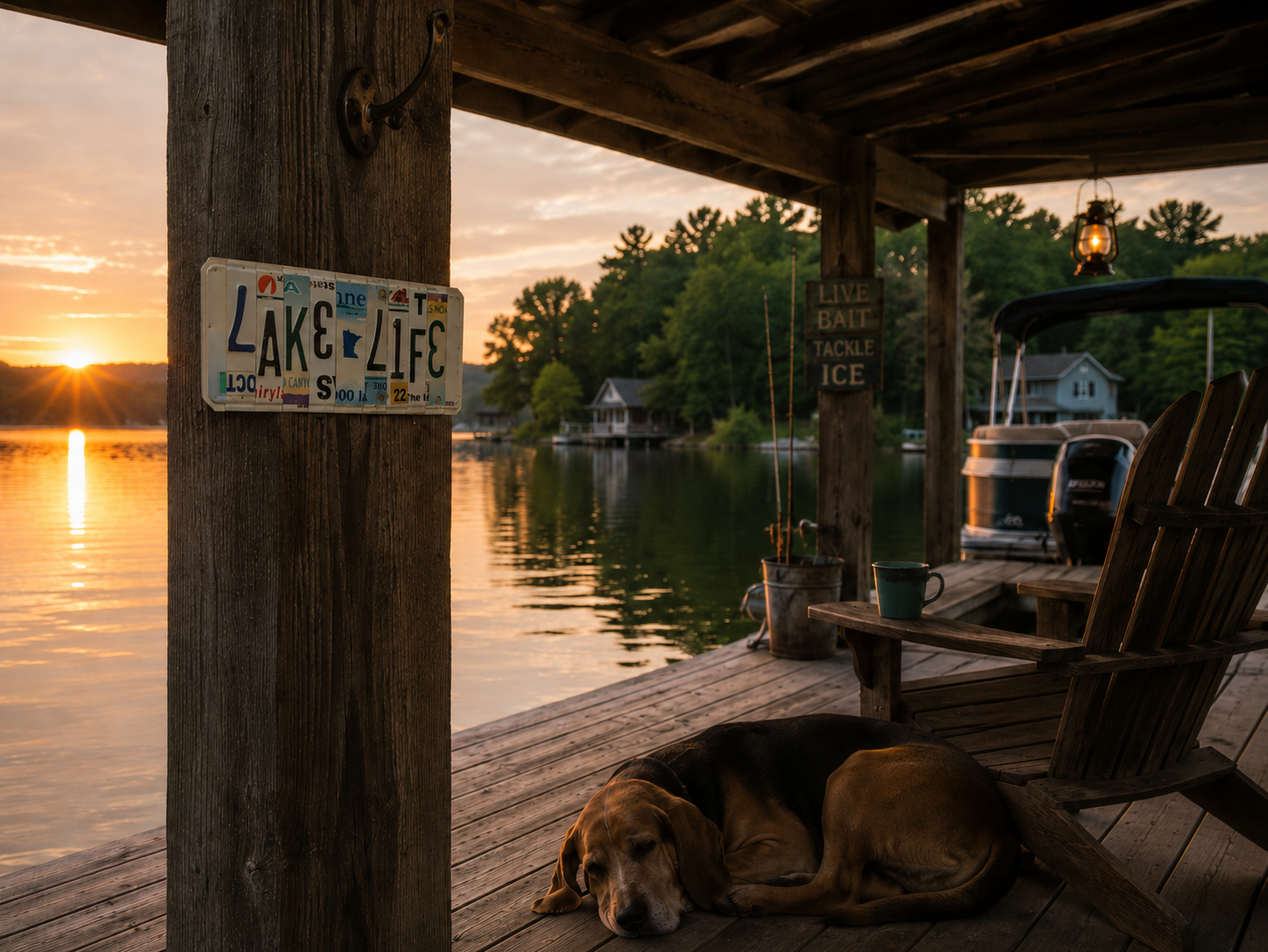 Lake Life  — One-of-a-Kind License Plate Wall Art (Ready to Ship)
