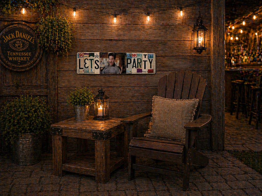 Lets Party — One-of-a-Kind License Plate Wall Art (Ready to Ship)