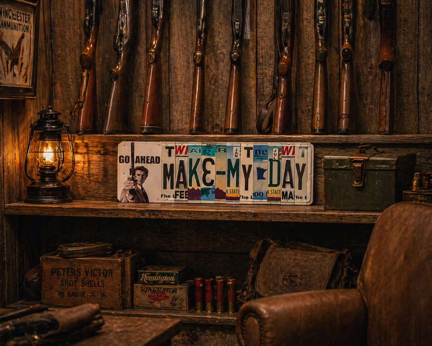 Make My Day  — One-of-a-Kind License Plate Wall Art (Ready to Ship)