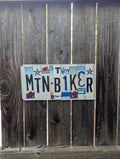 Mtn Biker - One-of-a-Kind License Plate Wall Art (Ready to Ship)
