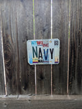 Navy  — One-of-a-Kind License Plate Wall Art (Ready to Ship)