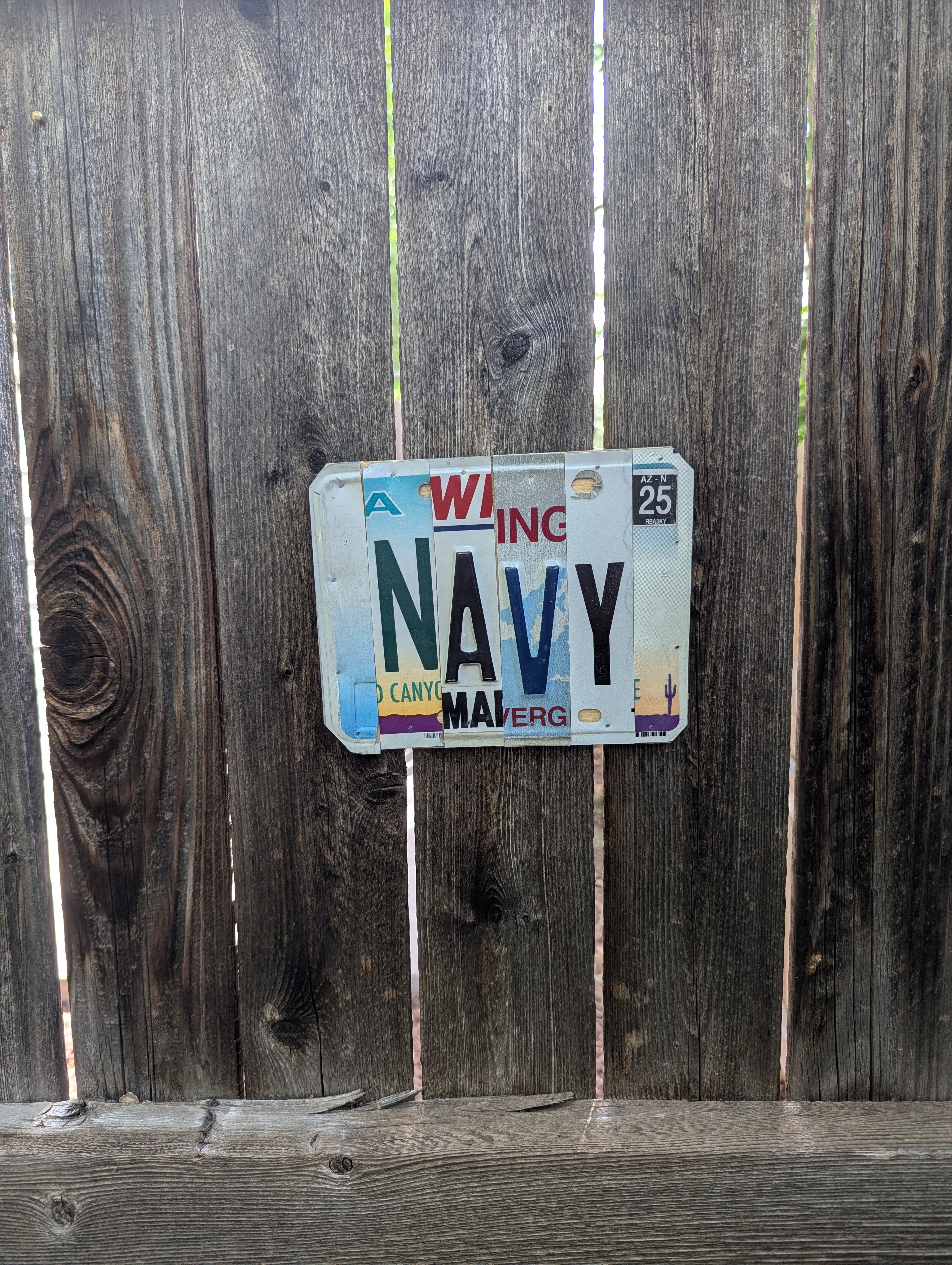 Navy  — One-of-a-Kind License Plate Wall Art (Ready to Ship)