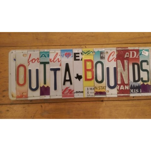 License Plate Wall Art - Outta Bounds