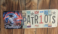 License Plate Wall Art –Patriots (Helmet)