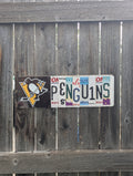 Penguins  — One-of-a-Kind License Plate Wall Art (Ready to Ship)