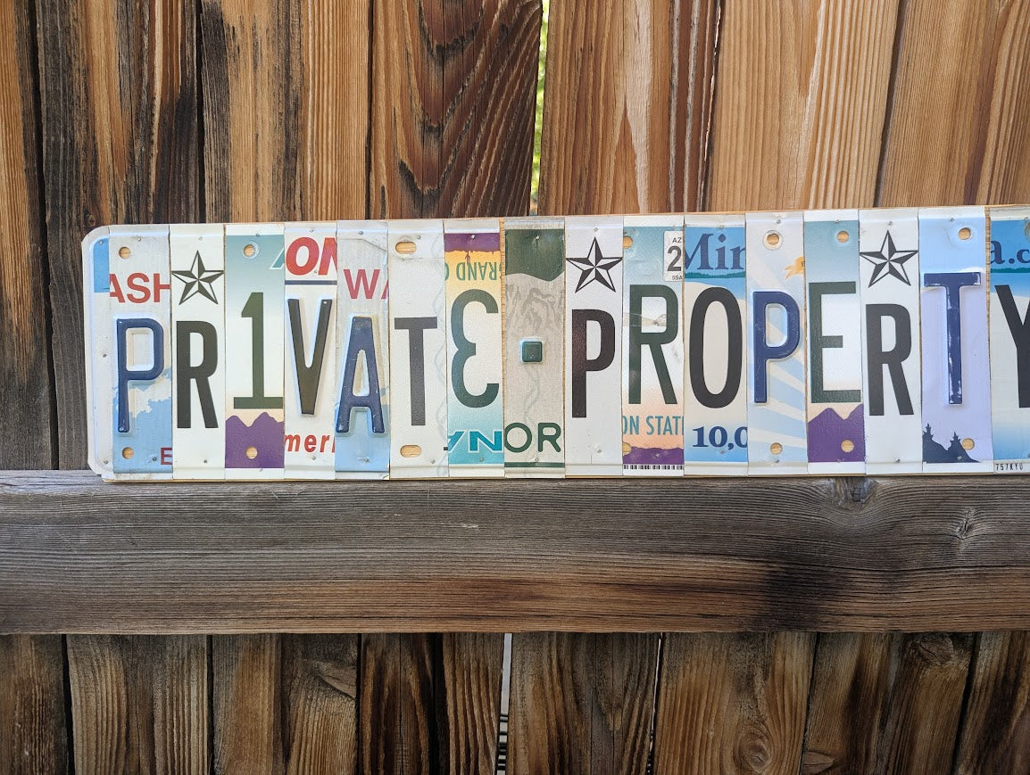 License Plate Wall Art -Private Property