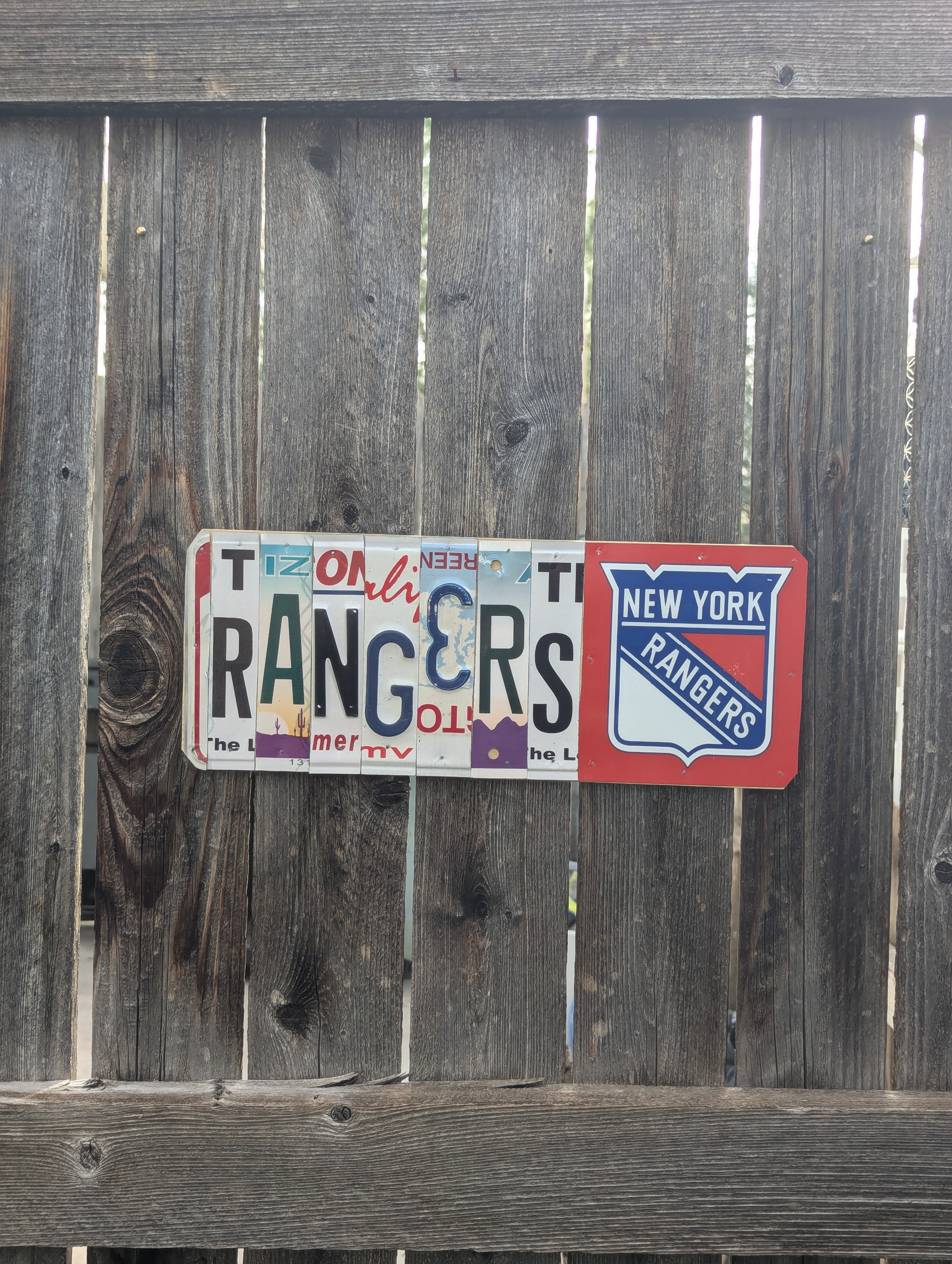 Rangers  — One-of-a-Kind License Plate Wall Art (Ready to Ship)