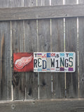 Red Wings  — One-of-a-Kind License Plate Wall Art (Ready to Ship)