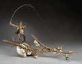 Setting the Hook Male Mark Hopkins Sculpture Limited Edition Bronze- Made in USA