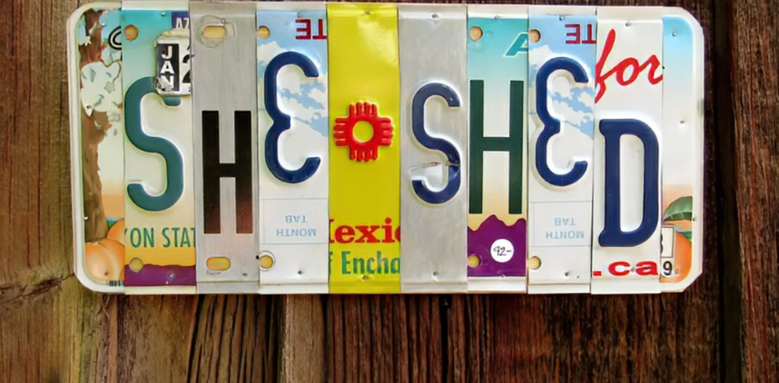 Custom License Plate -She Shed