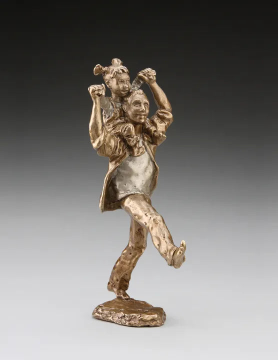 Shoulder Ride Girl Mark Hopkins Sculpture Limited Edition Bronze- Made in USA