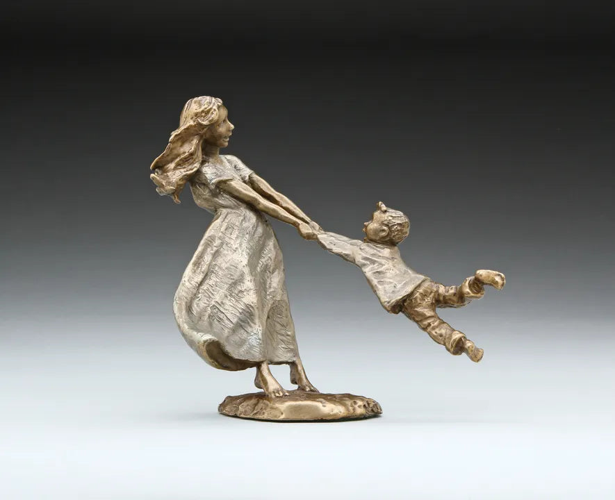 Swing Me Boy Mark Hopkins Sculpture Limited Edition Bronze- Made in USA