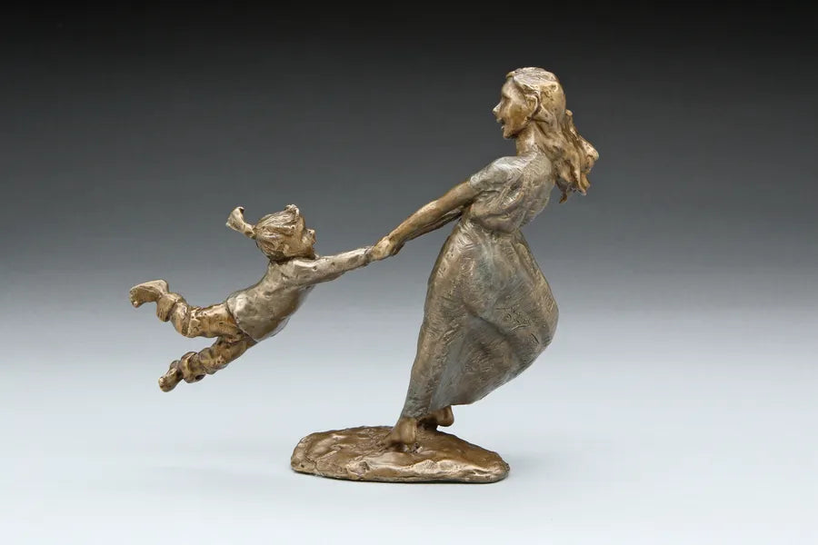 Swing Me Girl Limited Edition Bronze Mark Hopkins Sculpture - Made in USA