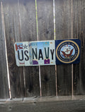US Navy  — One-of-a-Kind License Plate Wall Art (Ready to Ship)