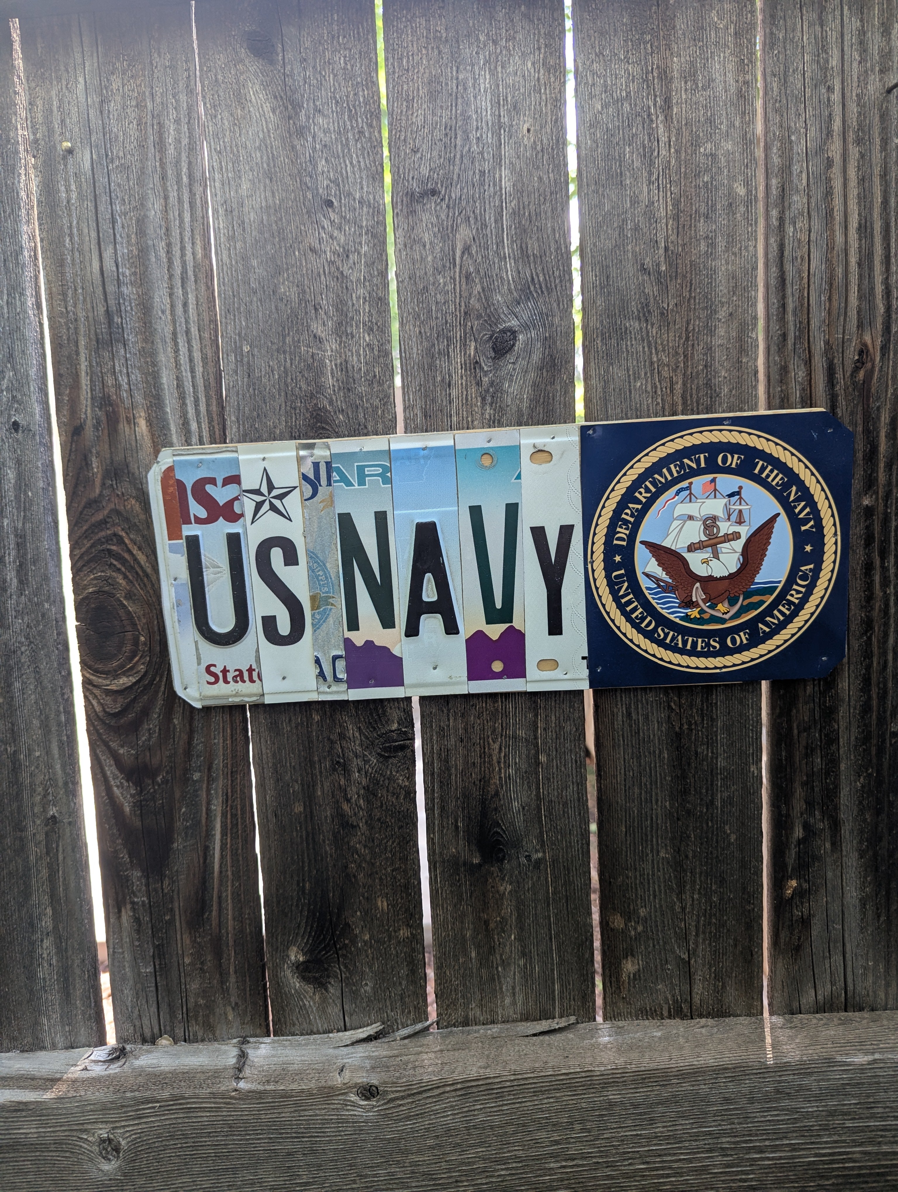 US Navy  — One-of-a-Kind License Plate Wall Art (Ready to Ship)