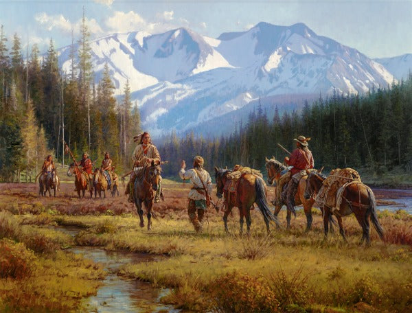 "A Cautious Encounter" Martin Grelle - Giclee on canvas  24 x 32 S/N 150