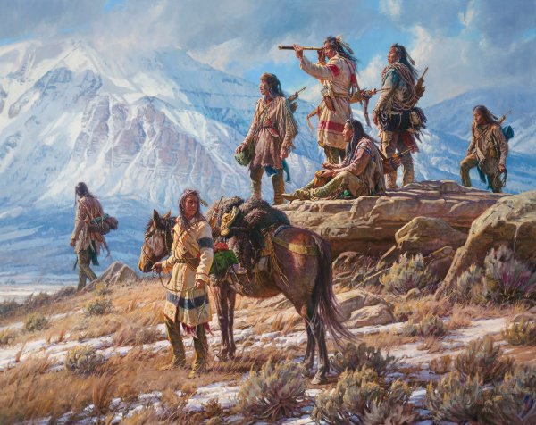 "Apsaalooke Foot Soldiers" Martin Grelle - Giclee on canvas  32 x 40 S/N 150