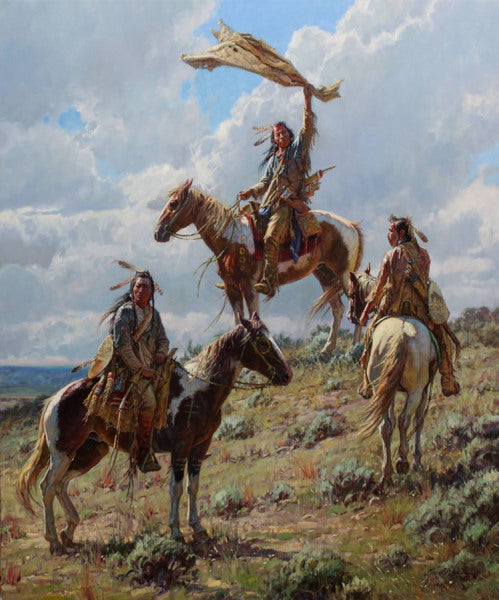 "Apsaalooke Signal Maker" Martin Grelle - Giclee on canvas  36 x 30 S/N 150