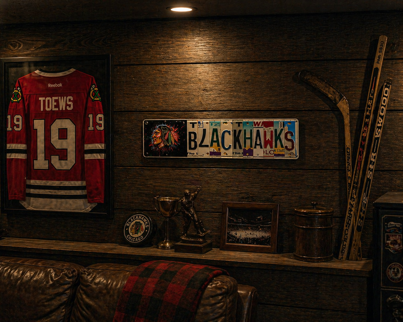 Blackhawks — One-of-a-Kind License Plate Wall Art (Ready to Ship)