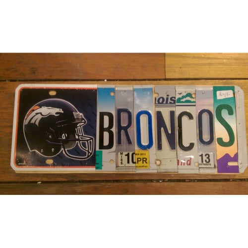 Custom License Plate - Broncos - Helmet