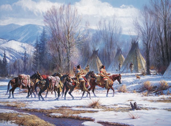 "Camp Meat and Mules" Martin Grelle - Giclee on canvas  32 x 45 S/N 150