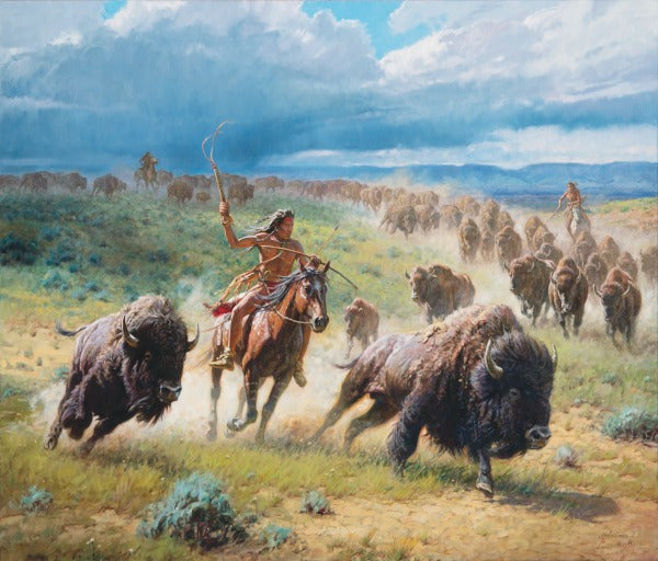 "Chasing Thunder" Martin Grelle - Giclee on canvas  30 x 36 S/N 150