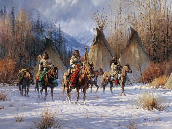 "Hunter's Morning" Martin Grelle - Giclee on canvas  30 x 40 S/N 150