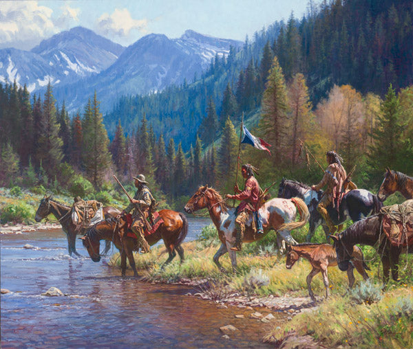 "New Wealth for the Blackfeet" Martin Grelle - Giclee on canvas  32 x 40 S/N 150